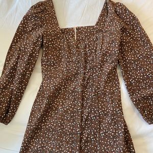 FREEPEOPLE size 12, floral burnt orange dress